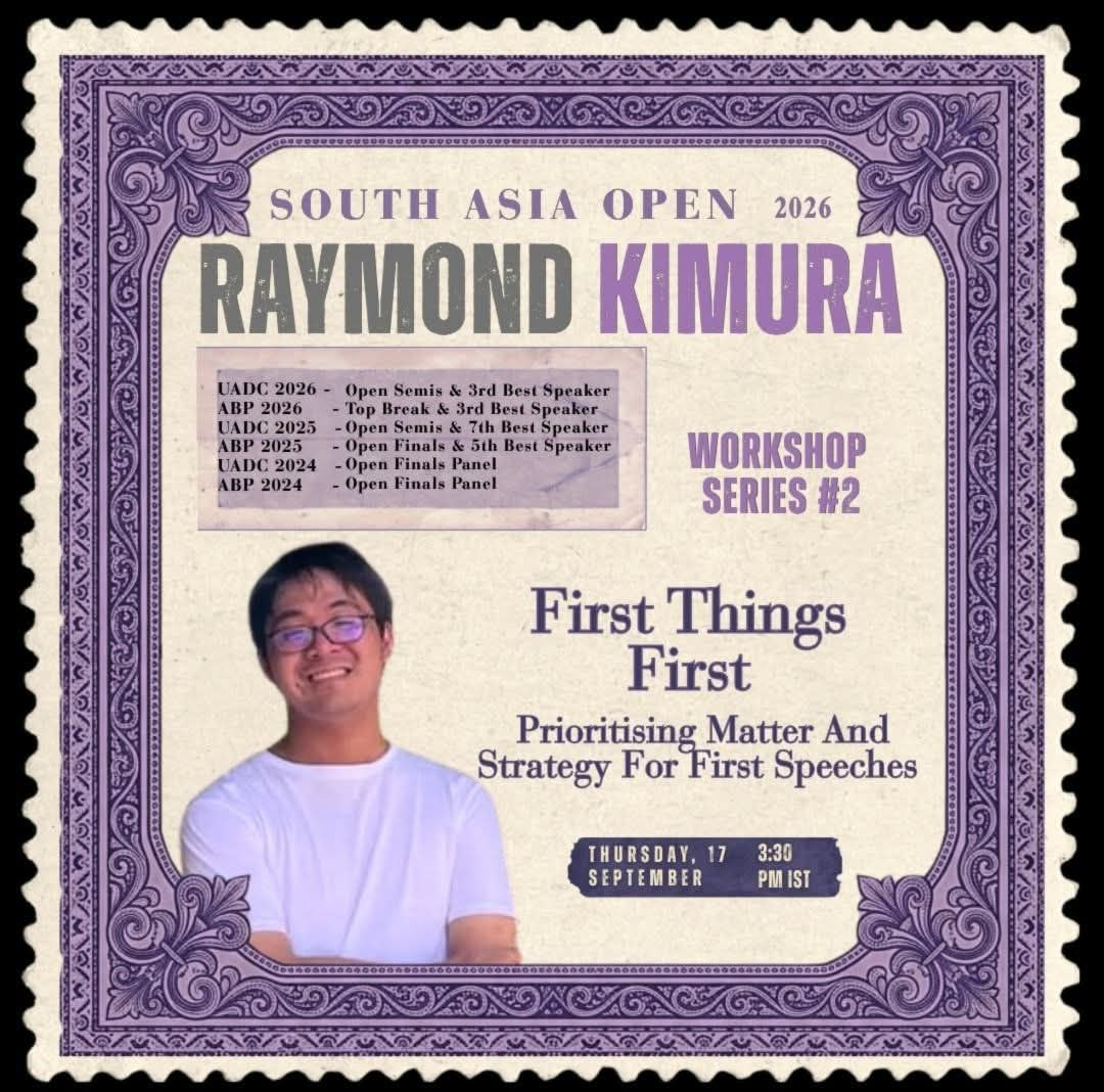 Workshop poster for First Things First with Raymond Kimura